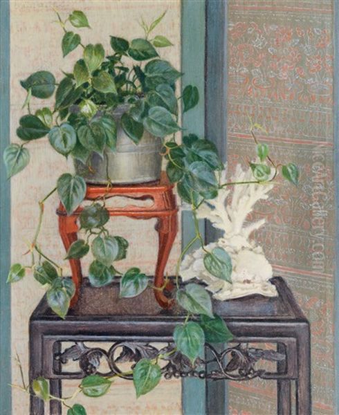 Still Life With Philodendrons And Coral - view 1