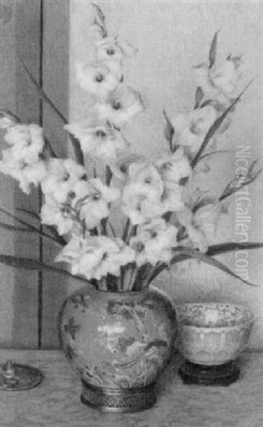 Still Life With Pink Gladiolas - view 1