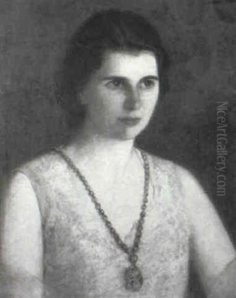 Portrait Of A Lady Wearing Necklace - view 1