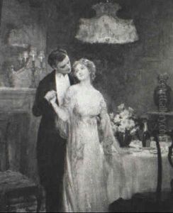 Depicting A Romantic Interior Scene by Albert Herter