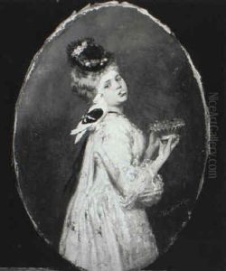 Lady With Housemartin by Johann Caspar Herterich
