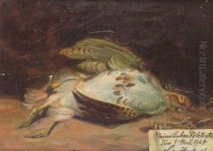 Stilleben Mit Perlhuhn by Ludwig Von Herterich
