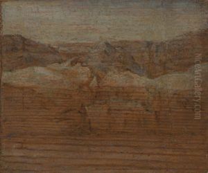 Landskap Med En Gylden Koloritt by Lars Hertervig