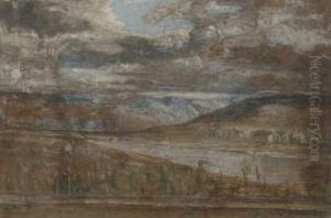 Fjordlandskap Med Steingjerde by Lars Hertervig