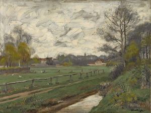 Landschaft Mit Bachlauf by Wilhelm Jakob Hertling
