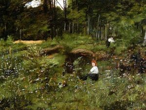 Beerensammler Auf Der Waldlichtung