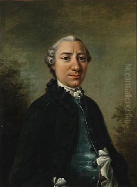 Portrait Of A Distinguished Gentleman With A Blue Jacket And Light Blue Vest - view 1
