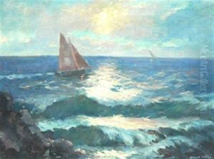 Voilier En Mer Soleil Couchant