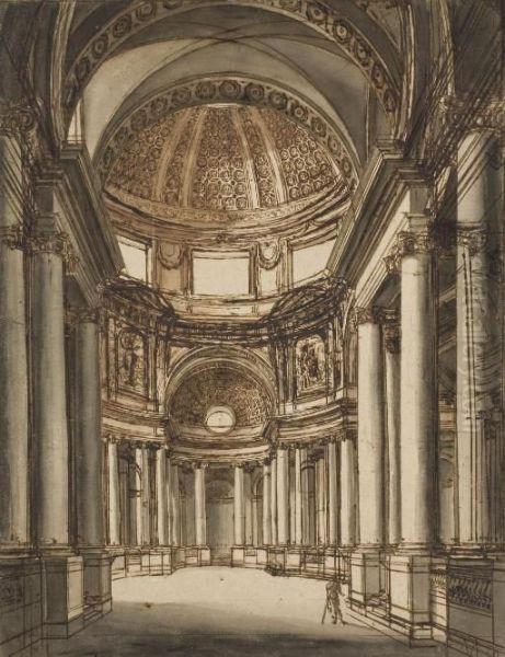 The Interior Of A Church With A Coffered Dome - view 1
