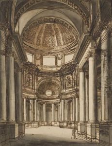 The Interior Of A Church With A Coffered Dome