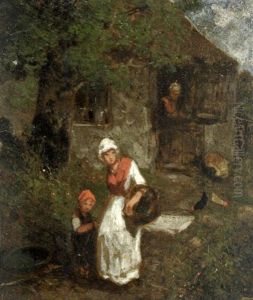 Le Depart Pour Le Marche by Louis Adolphe Hervier