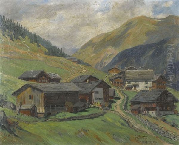 Blick Auf Das Dorf Pany In Graubunden - view 1