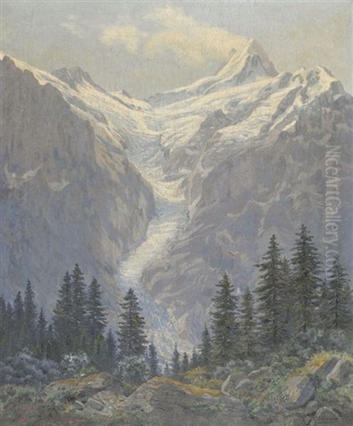 Schreckhorn Und Der Obere Grindelwaldgletscher - view 1