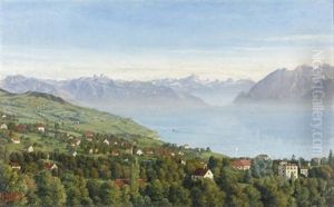 Le Fond Du Lac Vu Du Signal De Sauvabelin by Arthur Charles Henri Herzog
