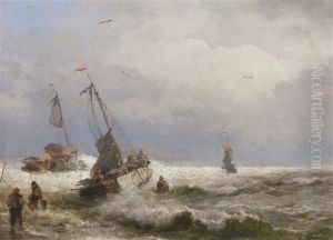 Storm On The Maine Coast by Hermann Herzog