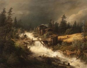 Watermill On A Roaring Mountain Stream