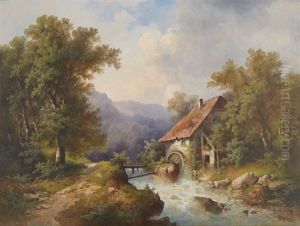 The Mill On The River by Hermann Herzog