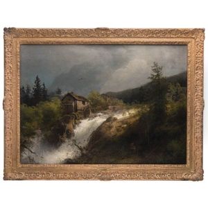 Paisaje Con Cascada by Hermann Herzog
