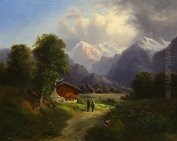 Mountain Vista With Figures - view 1