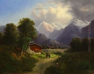 Mountain Vista With Figures