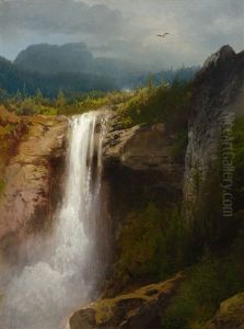 Crystal Cascade, Yellowstone National Park by Hermann Herzog