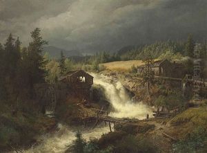 Norwegian Landscape by Hermann Herzog