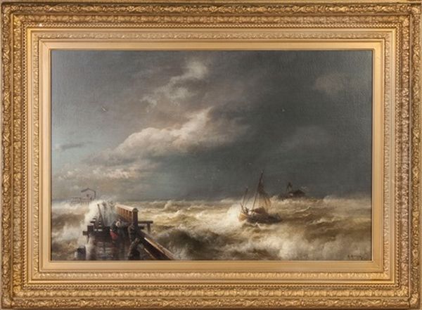 Dock With Stormy Seas - view 1