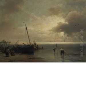 Fisherfolk On The Beach