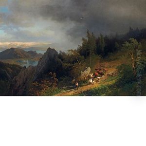 Escaping The Storm by Hermann Herzog