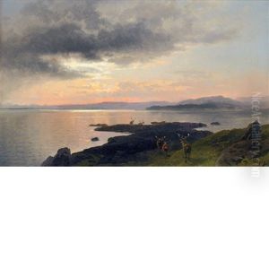 Twilight Over A Lake by Hermann Herzog
