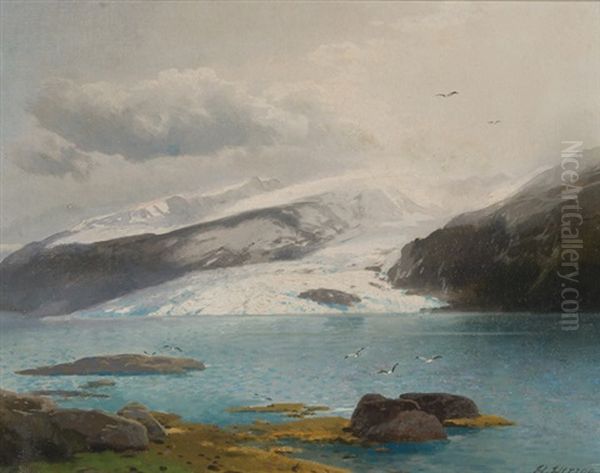 Snowcapped Mountains Along A Coast - view 1