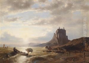 Kustenlandschaft Mit Fischern