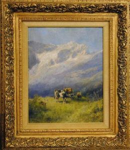 Mountain Landscape With Cows And Goat by Hermann Herzog
