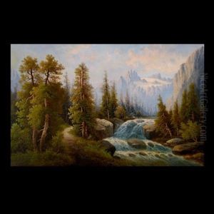 Mountain Landscape by Hermann Herzog