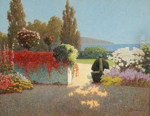 "angolo Di Paradiso" 1929 Olio Su Compensato Firmato E Datato In Basso A Destra. Etichetta Al Retro, In Cornice by Ernesto Barbero