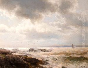 Coast On Vinal Haven (maine) by Hermann Herzog