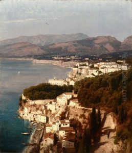 Sorrento, The Bay Of Naples, Italy by Hermann Herzog