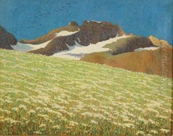 "primavera Sul Ghiacciaio" 1930 Olio Su Tela Firmato E Datato In Basso A Destra, In Cornice - view 1