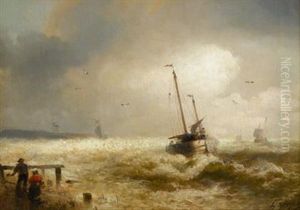 Storm At Sea by Hermann Herzog