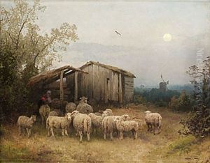 Waiting For The Shepard by Hermann Herzog