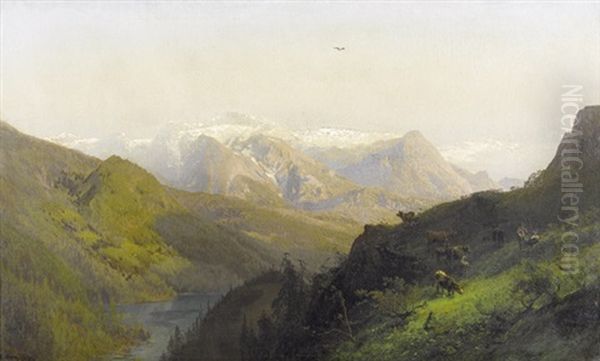 Sommerliche Gebirgslandschaft Mit Figurenstaffage - view 1