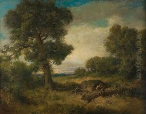 Figure In A Landscape by Hermann Herzog