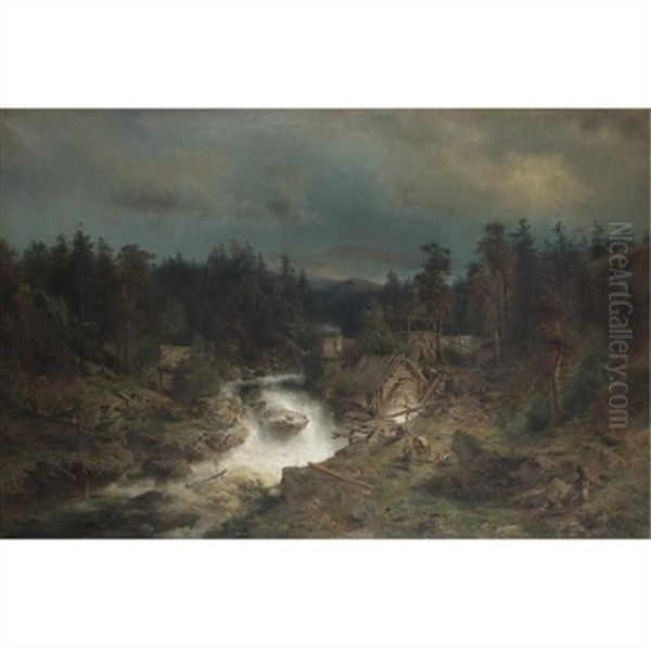 Old Mill At The Waterfall - view 1
