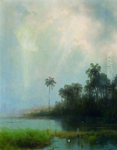 Near The Outlet Of Wassalassa River by Hermann Herzog