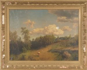 Harvest Landscape With Billowing Clouds by Hermann Herzog