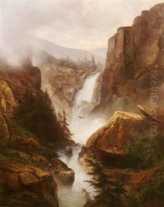 Waterfall In The Mountains