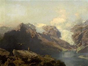 Gebirgslandschaft Mit See Gebirgslandschaft Mit See