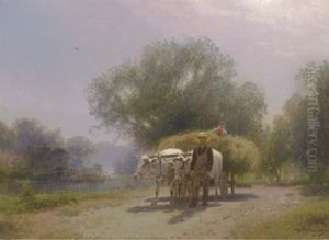 Harvest Scene In Flatbrookville by Hermann Herzog