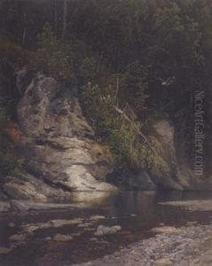 Eagle Above The River by Hermann Herzog