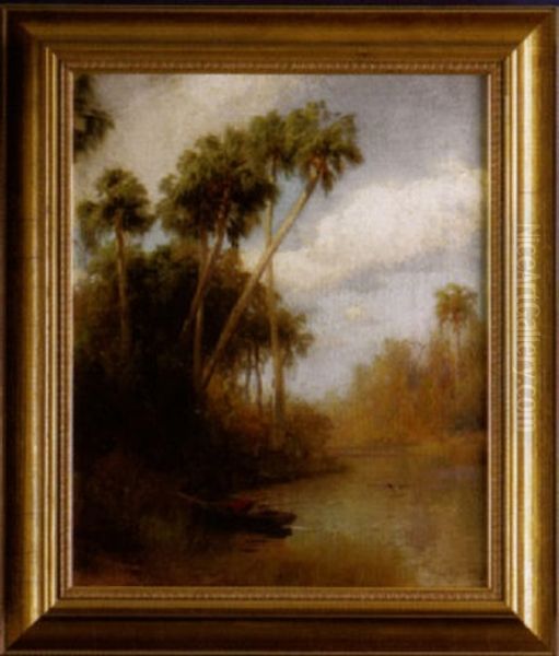 Southern Landscape With River And Canoe - view 1